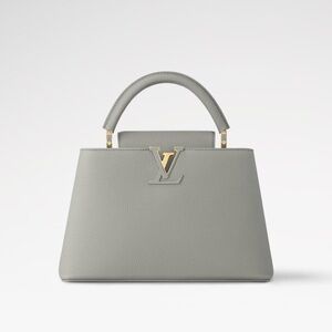 Louis Vuitton Gray Satchel with Gold Accents